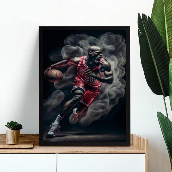 Imagem de Quadro Decorativo Basquete - Jogador 24X18Cm - Com Vidro