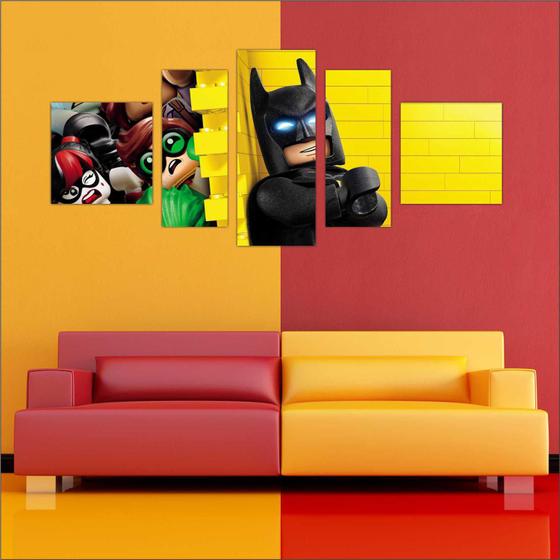 Quadro Decorativo Batman Desenho Infantil Salas Quartos 5 Peças TT1 Menor preço em Quadro Decorativo Batman Desenho Infantil Salas Quartos 5 Peças TT1