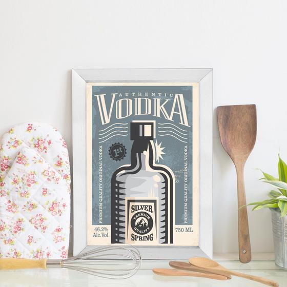 Imagem de Quadro Decorativo Bebida Vintage Vodka 22x32 Moldura Branca