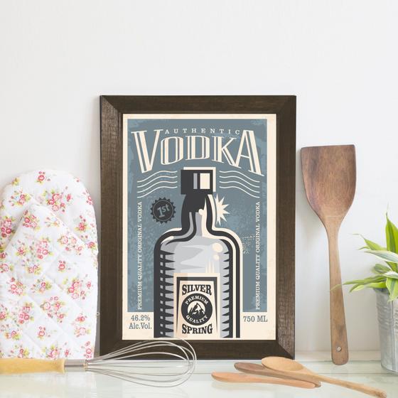 Imagem de Quadro Decorativo Bebida Vintage Vodka 22x32 Moldura Marrom