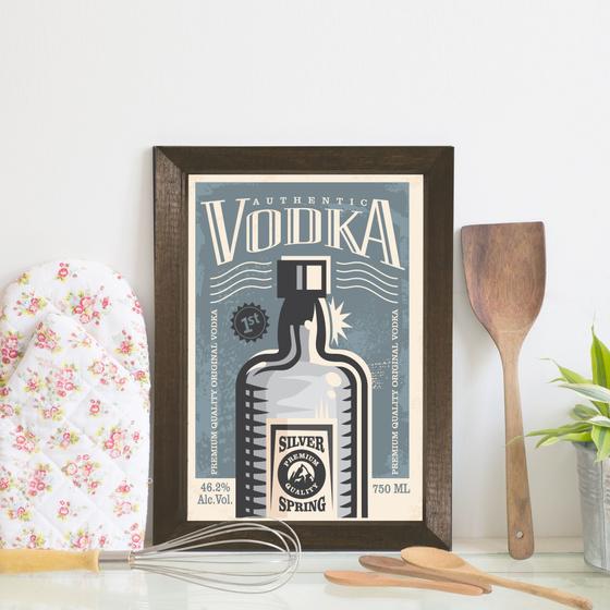 Quadro Decorativo Bebida Vintage Vodka 33x43 Moldura Marrom - Quartinhos Imagem de Quadro Decorativo Bebida Vintage Vodka 33x43 Moldura Marrom