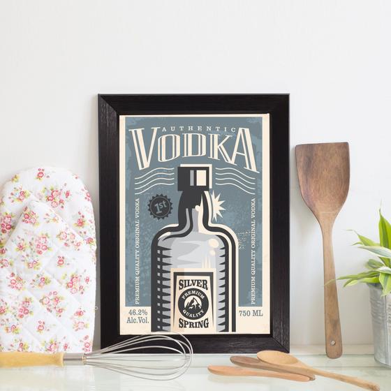 Quadro Decorativo Bebida Vintage Vodka 33x43 Moldura Preta - Quartinhos Imagem de Quadro Decorativo Bebida Vintage Vodka 33x43 Moldura Preta