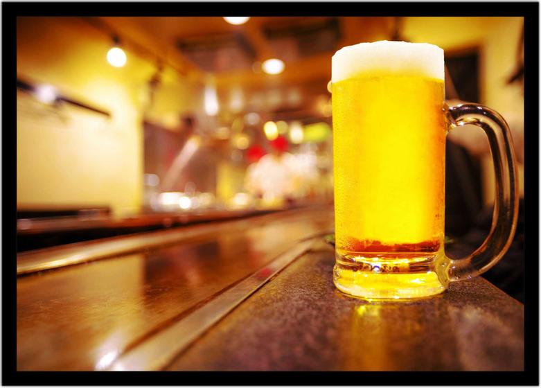Imagem de Quadro Decorativo Bebidas Chope Cervejas Choperias Pub Bares Lanchonetes Com Moldura RC058