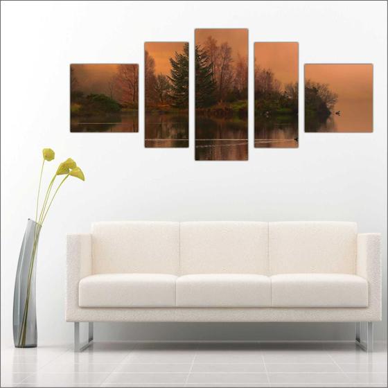 Imagem de Quadro Decorativo Belezas Naturais Lago Árvores Salas Decorações