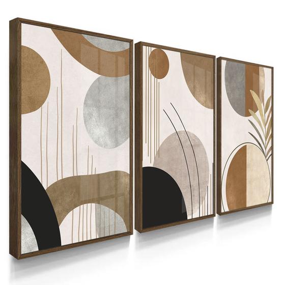 Imagem de Quadro Decorativo Boho Abstrato Com Moldura 