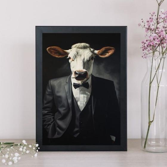 Imagem de Quadro Decorativo Boi Elegante 24x18cm