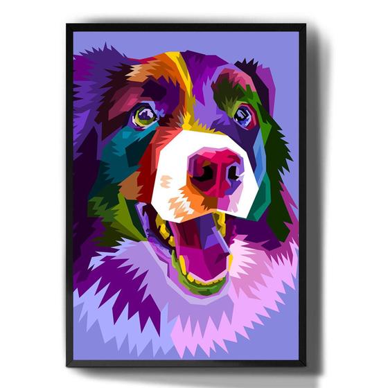 Imagem de Quadro Decorativo Border Collie Cachorro Pop Art