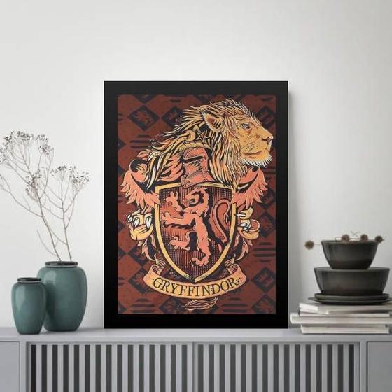 Imagem de Quadro Decorativo Brasão Gryffindor 24X18Cm - Com Vidro