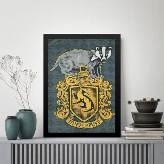 Imagem de Quadro Decorativo Brasão Hufflepuff 33X24Cm - Com Vidro