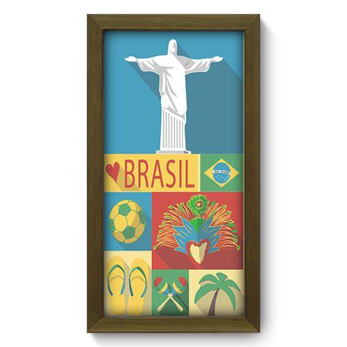 Imagem de Quadro Decorativo - Brasil - 19cm x 34cm - 264qdmm