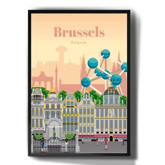 Imagem de Quadro Decorativo Bruxelas Belgica Cidade Desenho Art