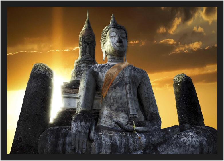 Imagem de Quadro Decorativo Buda Budismo Religiosidade Moldura Rc08
