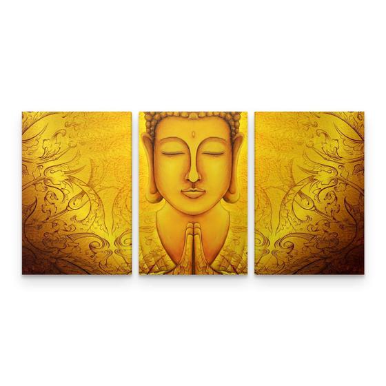 Imagem de Quadro Decorativo Buda Meditação Amarelo Arte