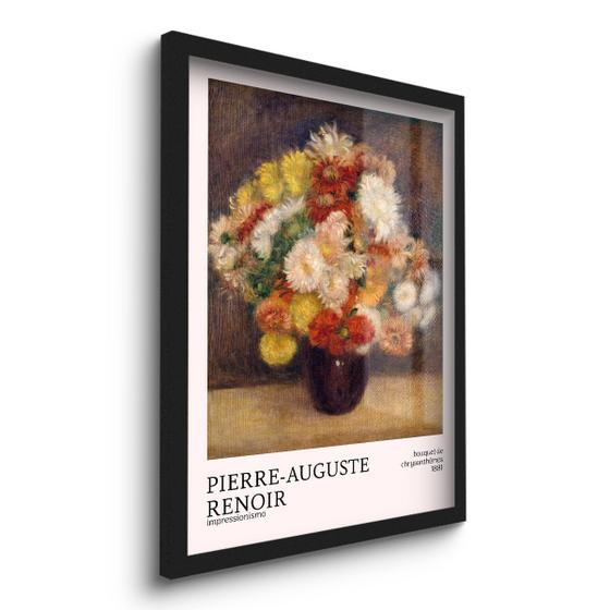 Imagem de Quadro Decorativo Buquê De Crisântemos Renoir 45x33 C/Vidro