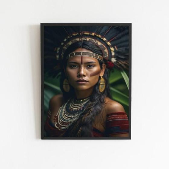 Imagem de Quadro Decorativo Cabocla Jurema 45x34cm - Vidro