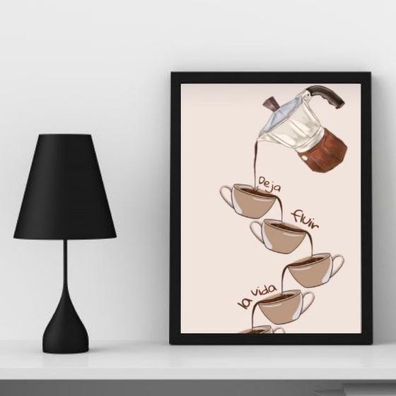 Imagem de Quadro Decorativo Café DeixaFluir 33x24cm - com vidro