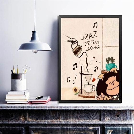 Imagem de Quadro Decorativo Café - Mafalda 24x18cm - com vidro