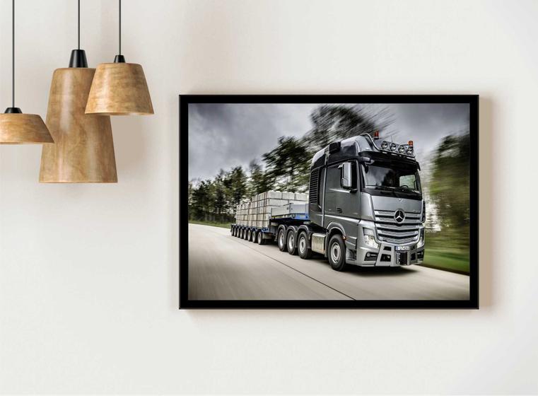 Imagem de Quadro Decorativo Caminhão Carreta Carro Oficinas Salas Lojas Escritórios Com Moldura RC010