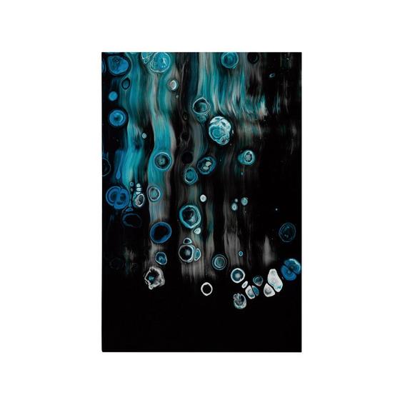 Imagem de Quadro Decorativo Canvas Abstrato Tinta Verde Azul Preto