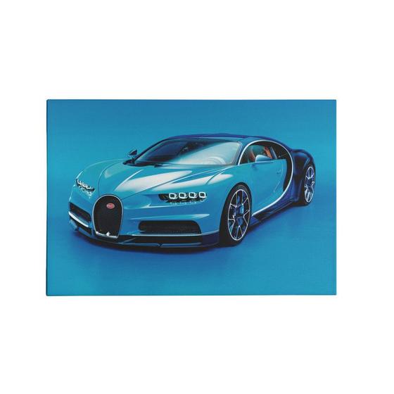 Imagem de Quadro Decorativo Canvas Carro Azul Preto Esportivo 75x50cm