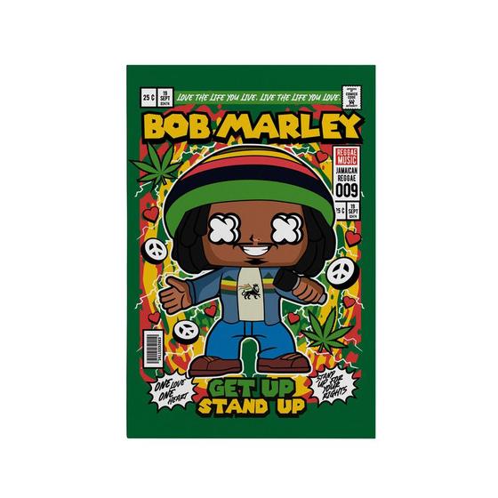 Imagem de Quadro Decorativo Canvas Chibi Bob Marley Reggae