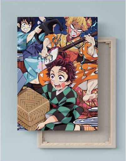 Imagem de Quadro Decorativo Canvas Demon slayer Tanjiro,Inosuke e Zenitsu 02