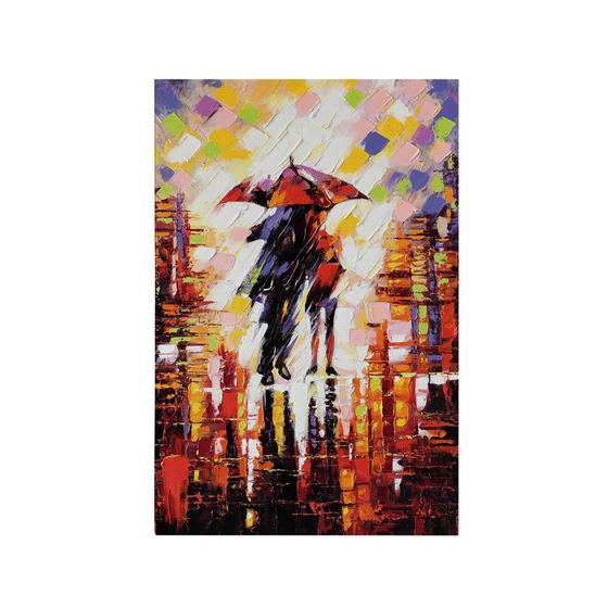 Imagem de Quadro Decorativo Canvas Guarda Chuva Abstrato Vermelho Sala