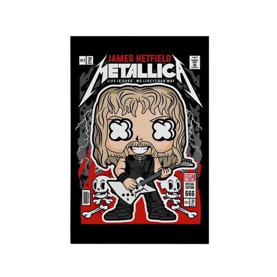 Imagem de Quadro Decorativo Canvas Metallica James Vocalista Rock