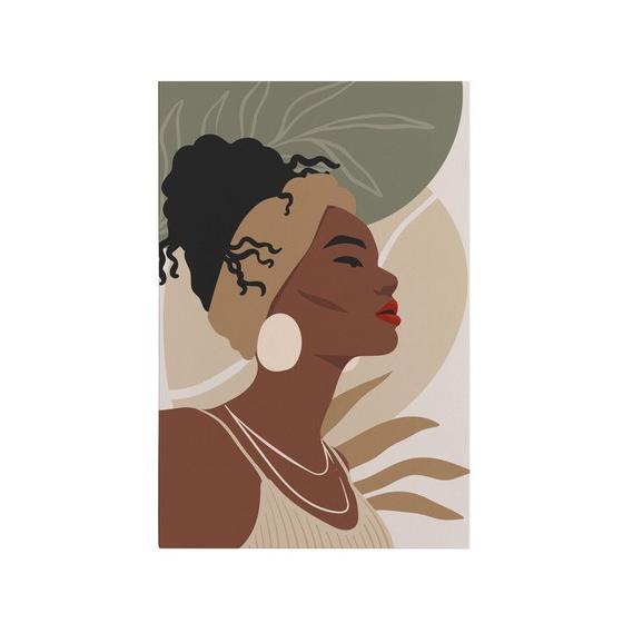 Imagem de Quadro Decorativo Canvas Mulher Negra Turbante Silhueta Sala