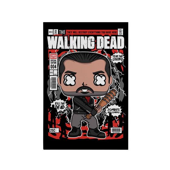 Imagem de Quadro Decorativo Canvas The Walking Dead Chib Zumbi Negan