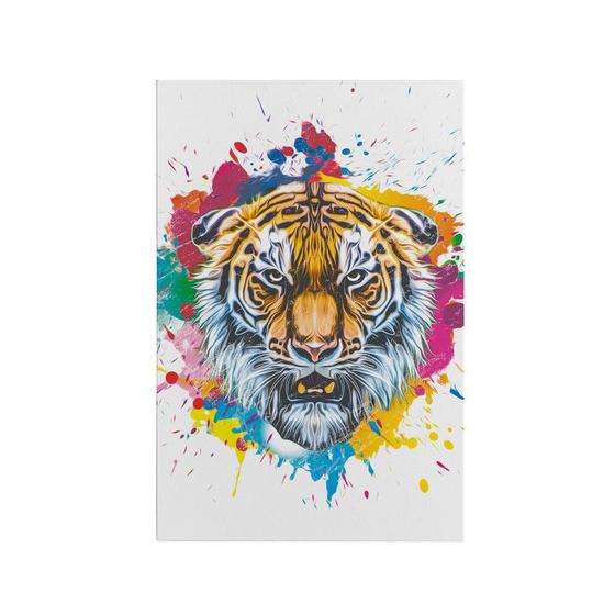 Imagem de Quadro Decorativo Canvas Tigre Bengala Colorido Splash Tinta