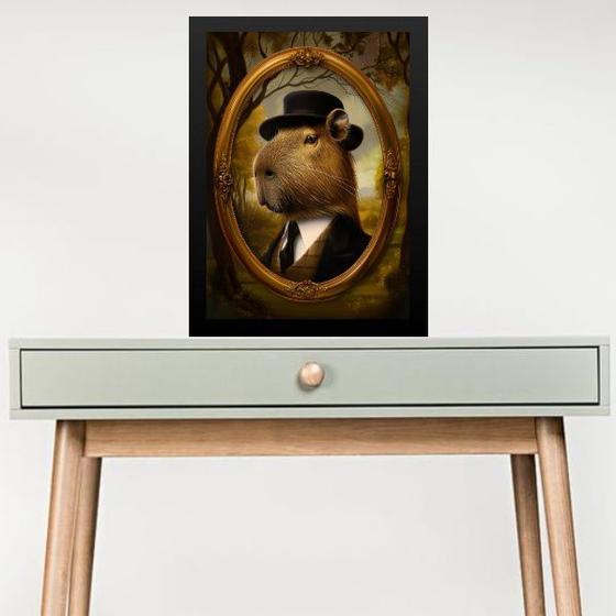 Imagem de Quadro Decorativo Capivara Vintage 33x24cm - com vidro