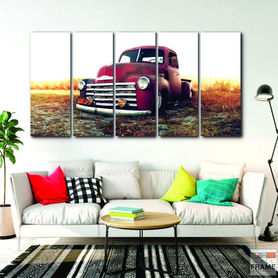 Imagem de Quadro Decorativo Carro Antigo Retro 140x65