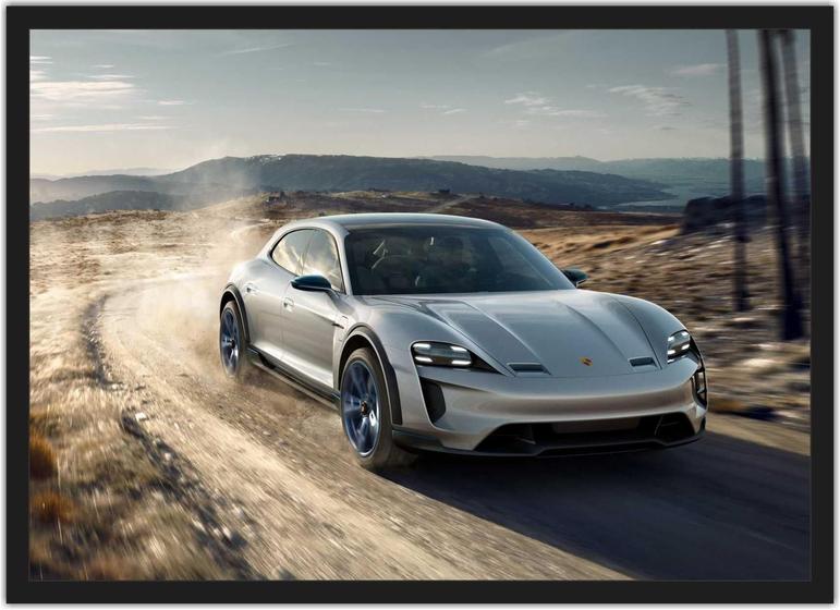 Imagem de Quadro Decorativo Carro Porsche Quartos Salas Decoração Com Moldura