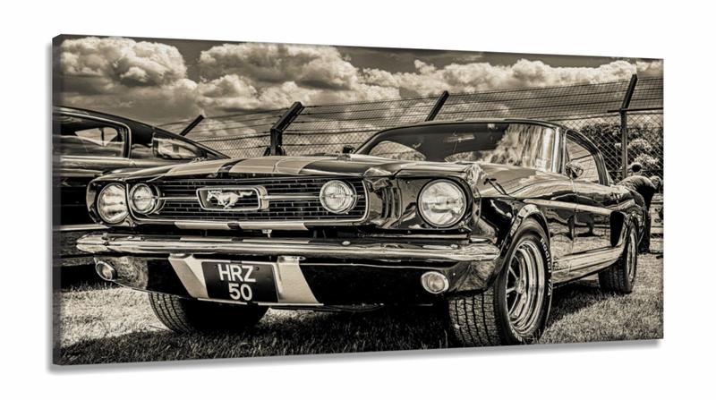 Imagem de Quadro Decorativo Carro Retroem Tecido Canvas 130x60