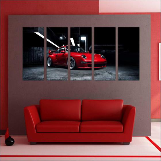 Quadro Decorativo Carros Porsche Mosaico Com 5 Peças GG20 Menor preço em Quadro Decorativo Carros Porsche Mosaico Com 5 Peças GG20