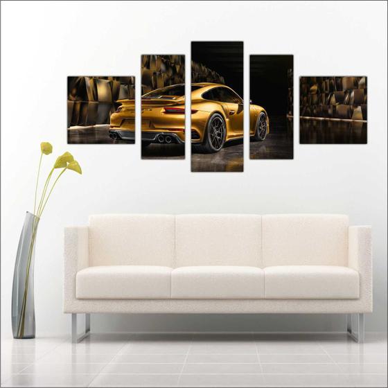 Quadro Decorativo Carros Porsche Salas Quartos 5 Peças TT7 Menor preço em Quadro Decorativo Carros Porsche Salas Quartos 5 Peças TT7