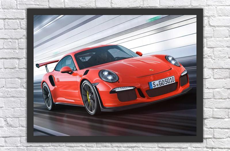 Imagem de Quadro Decorativo Carros Porsche Salas Quartos Decorações Com Moldura