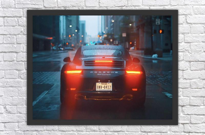 Imagem de Quadro Decorativo Carros Porsche Salas Quartos Decorações Com Moldura