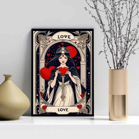 Imagem de Quadro Decorativo Carta Tarot - Love 24X18Cm - Com Vidro