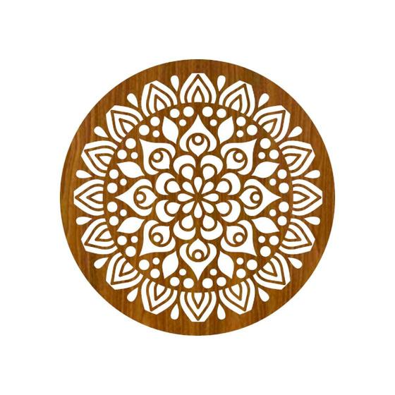 Imagem de Quadro Decorativo Carvalho Mdf Mandala Floral 40X20Cm