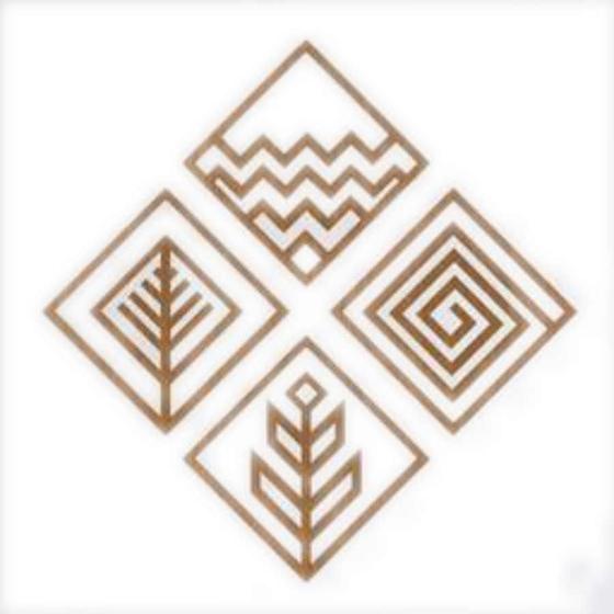 Imagem de Quadro Decorativo Carvalho Mdf Quatr Element Maori 40X20Cm