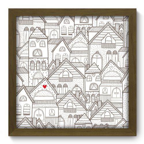 Imagem de Quadro Decorativo - Casas - 33cm x 33cm - 195qddm