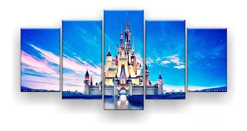 Imagem de Quadro Decorativo Castelo Disney Lago 129x61 Sala Quarto