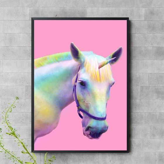 Imagem de Quadro Decorativo Cavalo Unicórnio 33x24cm