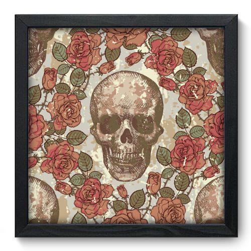 Quadro Decorativo - Caveira - 33cm x 33cm - 084qndbp Menor preço em Quadro Decorativo - Caveira - 33cm x 33cm - 084qndbp