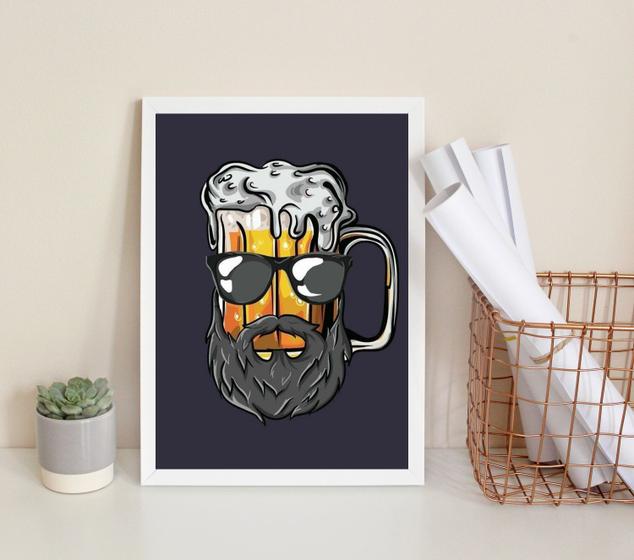 Imagem de Quadro Decorativo Cerveja Barbearia 33x24cm