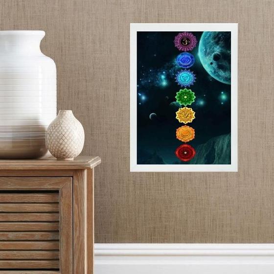 Imagem de Quadro Decorativo Chakras - Universo 33X24Cm - Com Vidro