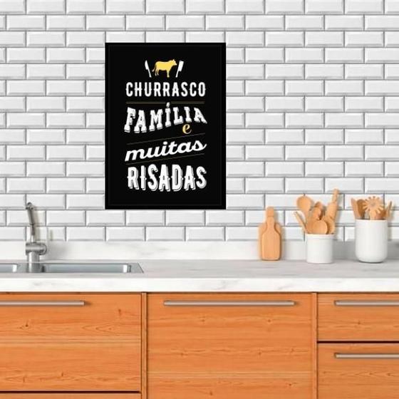 Imagem de Quadro Decorativo Churrasco E Família 24X18Cm - Com Vidro