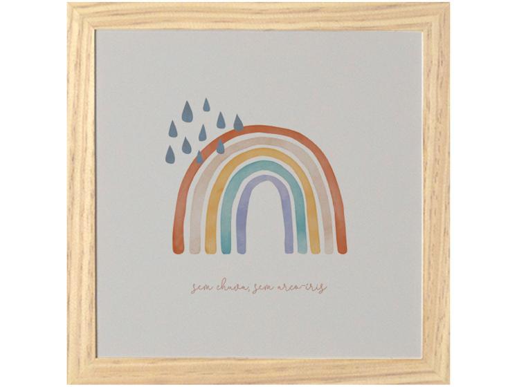 Imagem de Quadro Decorativo Chuva Arco-íris 23,5x23,5cm